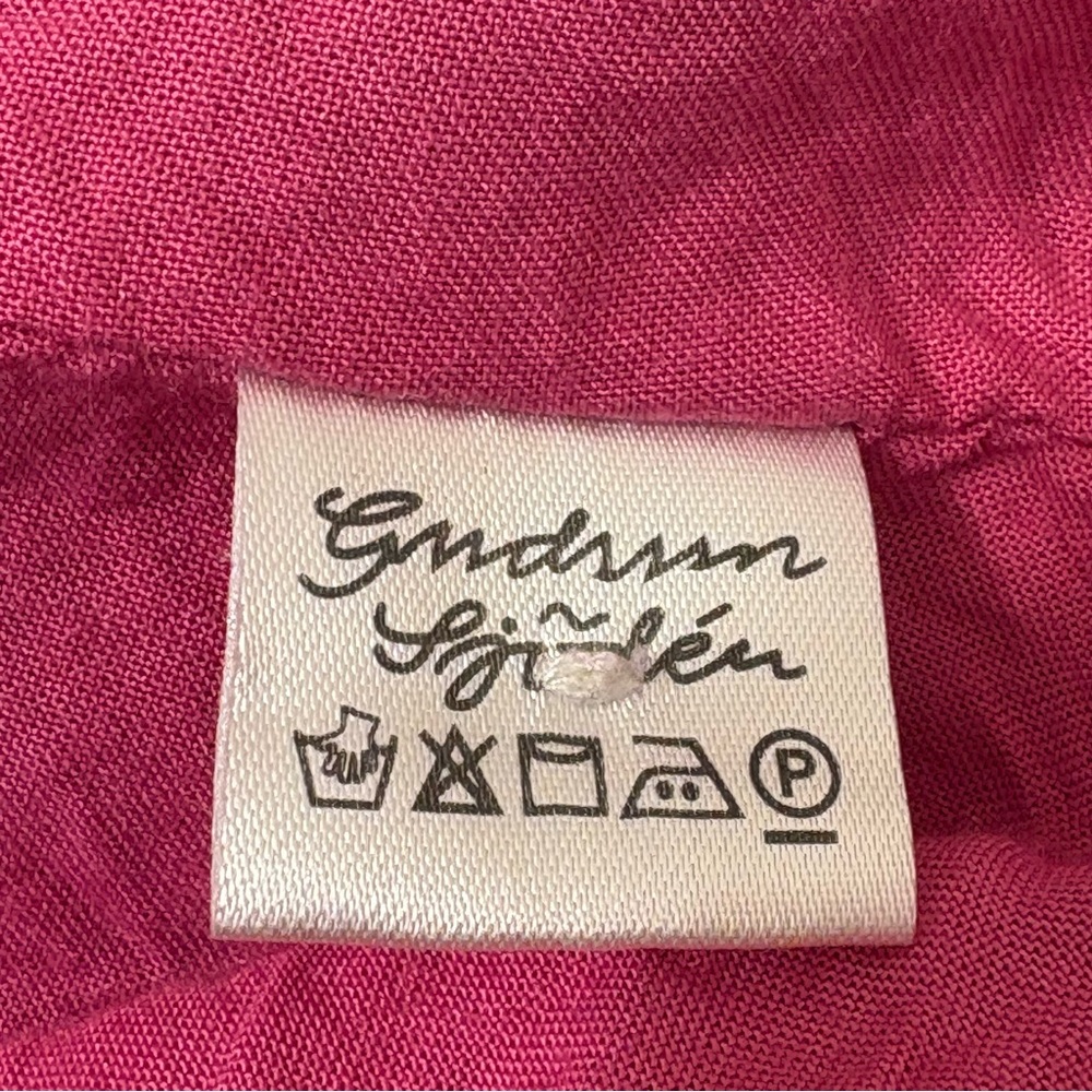 Gudrun Sjoden 100% Organic Cotton Brown Embroidered Vest with Pink Lining - Picture 11 of 16